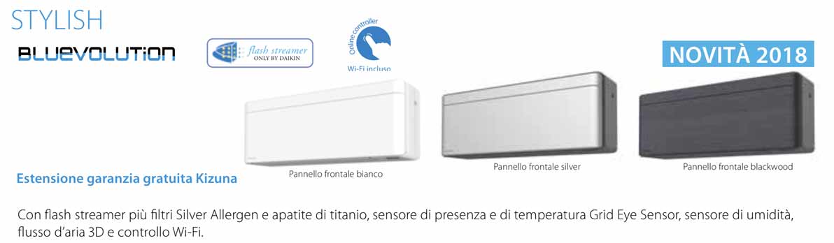 Novità 2018 Stylish Bluevolution Daikin, silenzioso e dal design compatto